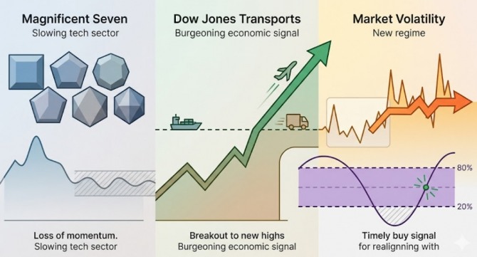 # J-Hub AI 분석: M7 독주 시대의 전환점과 실물 경기 회복 신호 분석